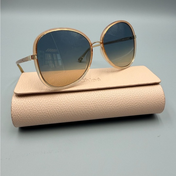 Chloe Accessories - Chloe Pink/Orange Oversized Sunglasses